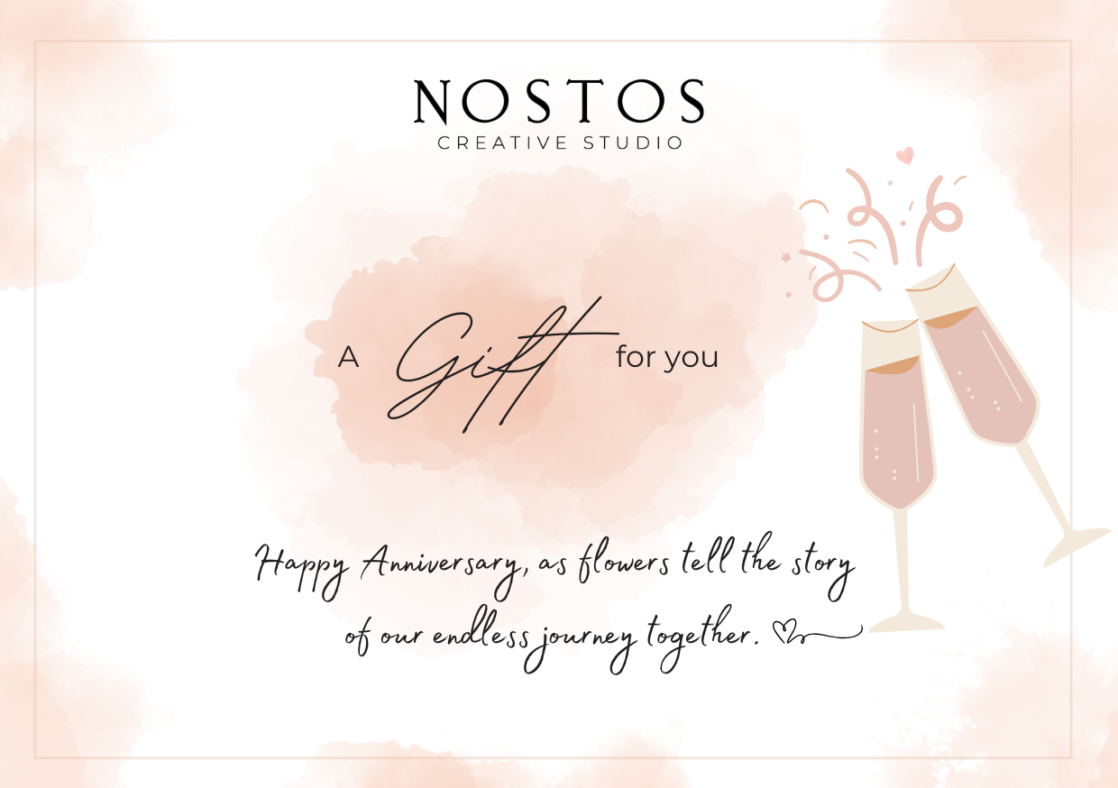 Pressed flower art digital gift card – a thoughtful anniversary gift for floral art lovers